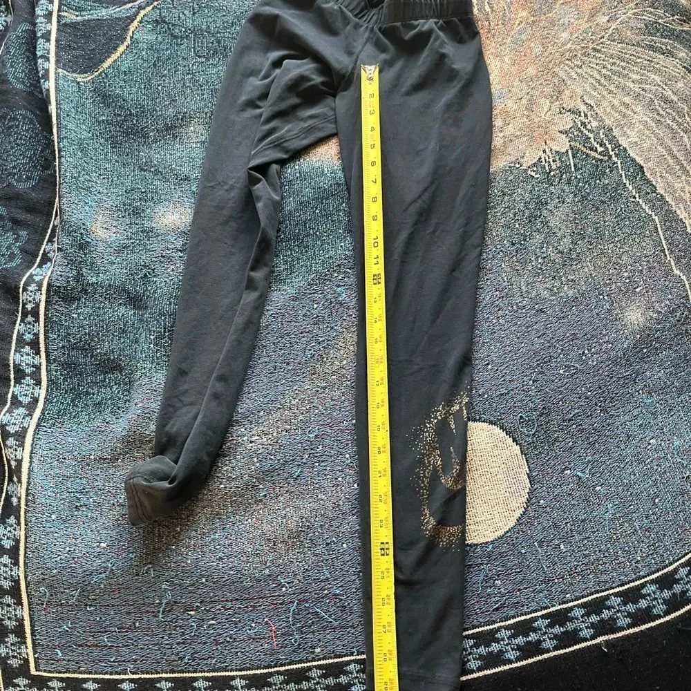 Nike High-Waist Black Leggings SP Gold Logo Athleisure Workout Activewear Yoga